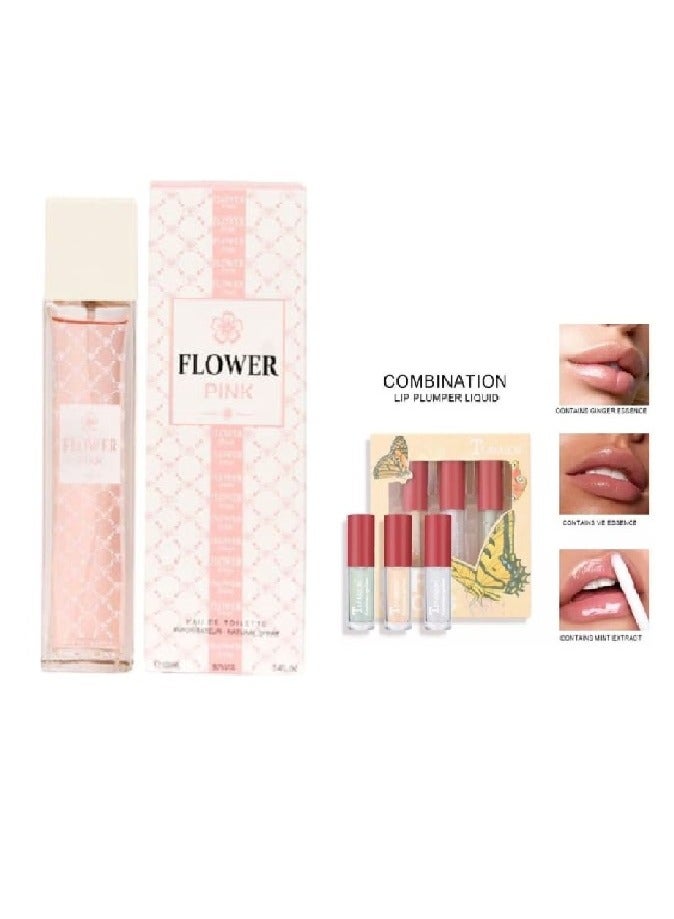 تي أر آي فلاور بينك EDT مع طقم غلوسات تايسون هدية