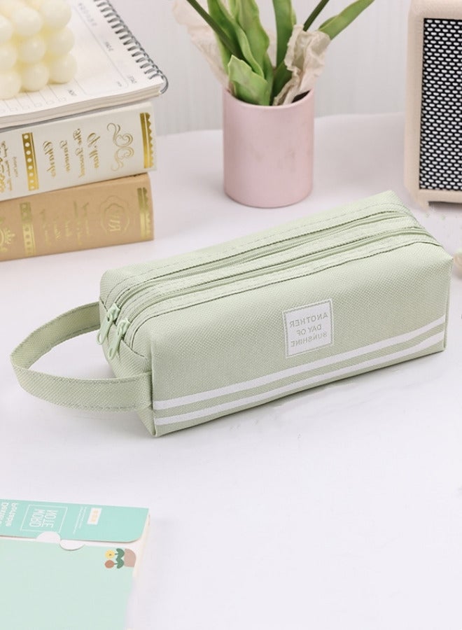 إسكدنيا حقيبة أقلام أكسفورد ذات حجرة مزدوجة، حقيبة أقلام مضغوطة متعددة الجيوب، يمكن استخدامها كحقيبة مستحضرات تجميل، متينة ومقاومة للغبار، مناسبة للأولاد أو البنات أو الطلاب أو المدرسة أو الكلية أو المكتب، - Image 1