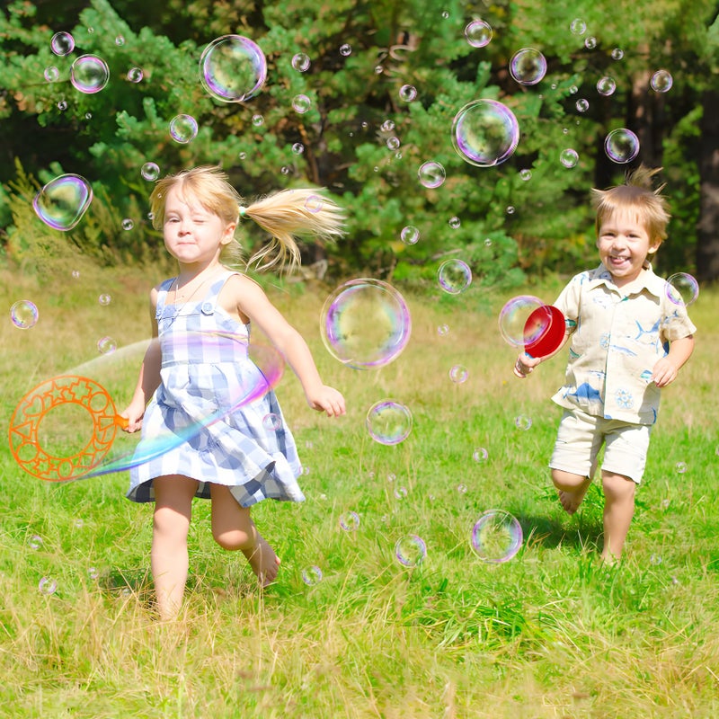 Roberly 18 PCS Big Bubble Wands Toys Set with Solution, Tray, Soft Racket, Bulk Funny Bubbles Making Toys for Kids Summer Outdoor Activities Game Birthday Party Favors - Image 5