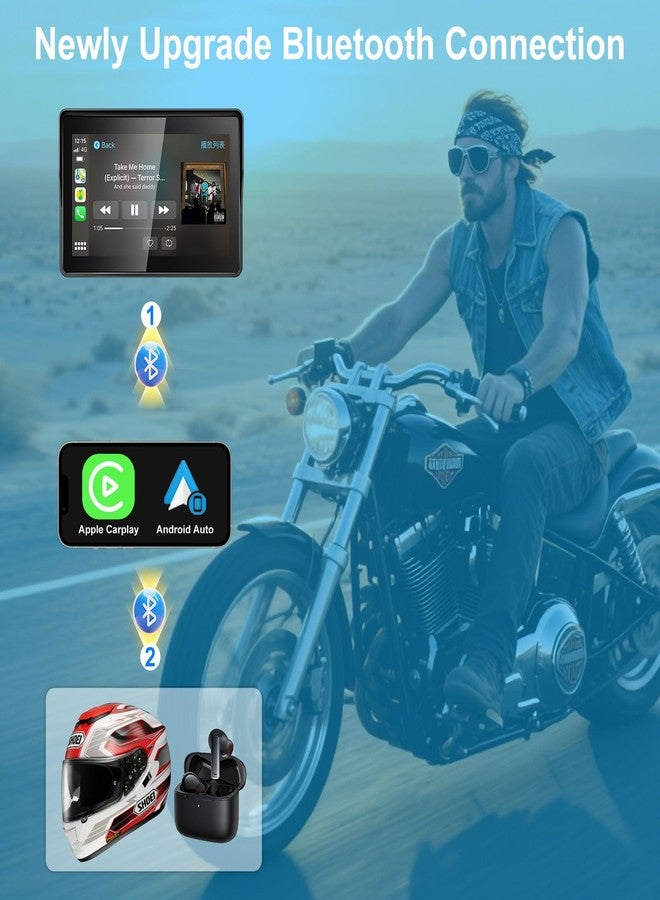 YZW Portable Wireless Motorcycle Apple Carplay & Android Auto, 5" Motorcycle Carplay IP67 Waterproof GPS Navigation System, Motorbike Waterproof Touchscreen - Image 5