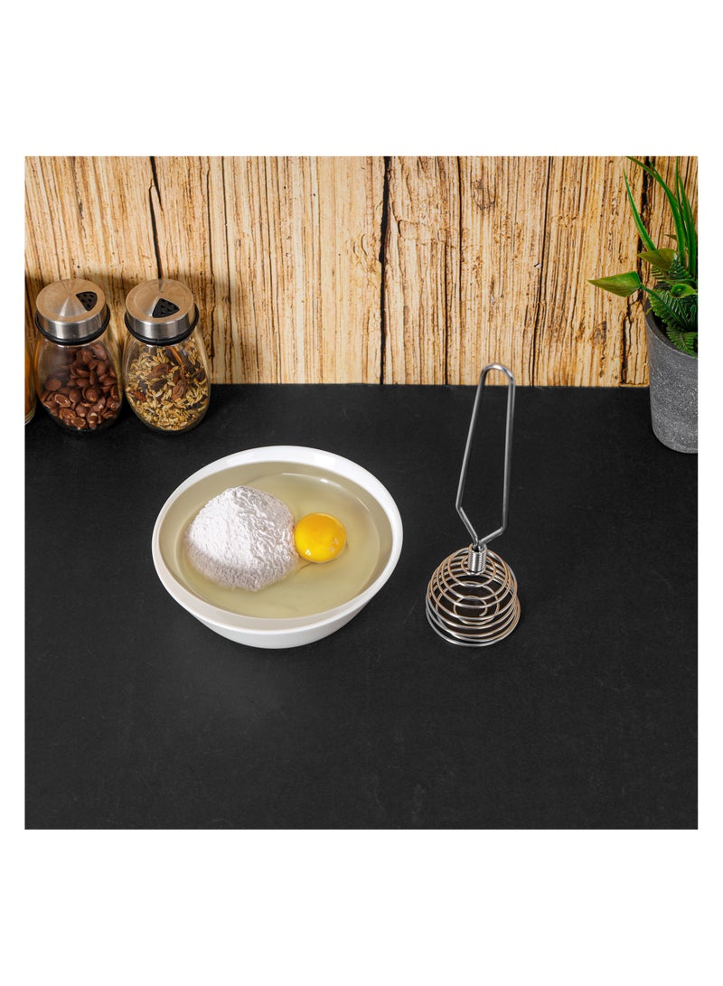 Royalford 8" Stainless Steel Whisk- RF12461/ Spring Coil, Comfortable Handle, Classic Design and Ergonomic Grip / Heavy-Duty Manual Use, Used for Eggs, Sauces, Cream, Yogurt Silver - Image 4