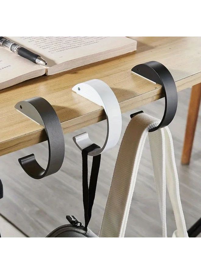 Black Student Table Side Bag Hanger Portable Metal Hook Rack Office Desk Accessory - Image 2