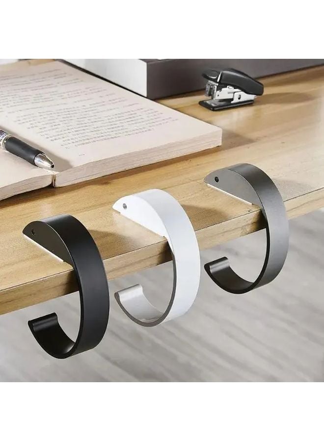 Black Student Table Side Bag Hanger Portable Metal Hook Rack Office Desk Accessory - Image 3