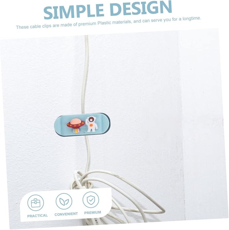 3Pcs Cartoon Cable Clips Organizer Wall Car Office Wire Holders Durable White - Image 4