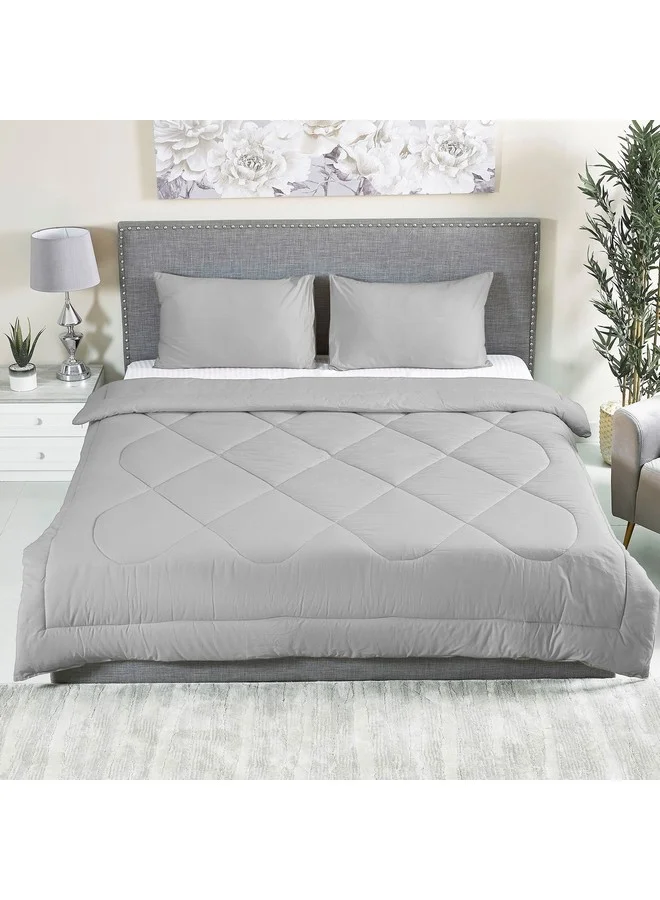 Home Box Ballina 3-Piece Solid Cotton King Comforter Set 240 x 220 cm