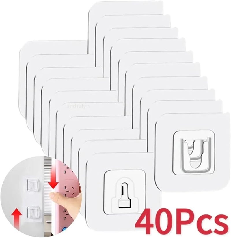 Double Sided Adhesive Wall Hooks 40pcs 20 Pairs For Bathroom Kitchen Household Organizer - Image 4
