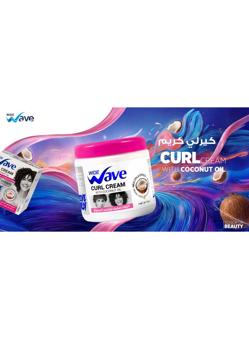 Wide Wave Leave In Curl Cream With Coconut Oil 250GM - Image 3