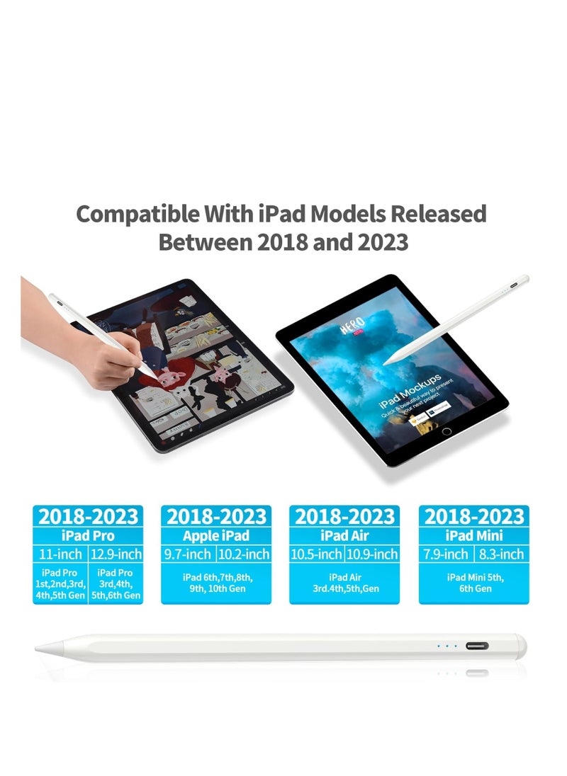 Generic - iPad Pencil 2nd Generation Compatible with Apple Pencil with Power Display with Palm Rejection Tilt Feature, iPad 10th/9th/8th/7th Gen, iPad Pro 11/12.9 inch, iPad Air 5th/4th/3rd Gen, iPad Mini - Image 1