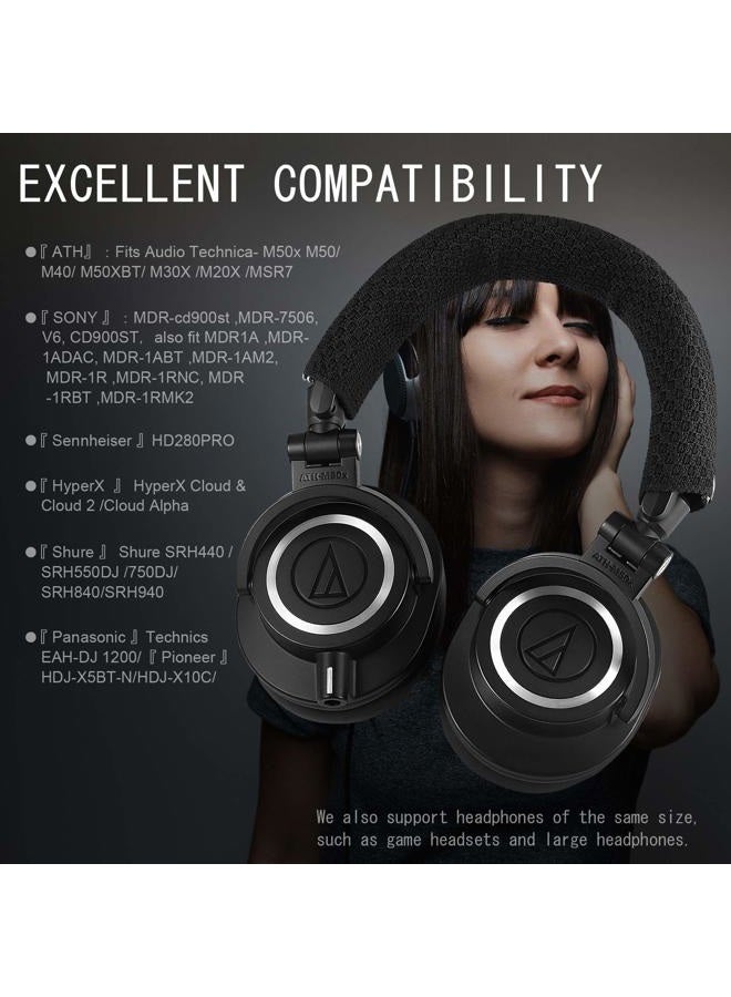 G GVOEARS GEVO Replacement Headphone Headband Cover for AKGs, Senheiser, Sony,ATH,Audio-Technica,Shure,Panasonice Headsets,Headband Cushion Easy Installation No Tool Needed(Black) - Image 2