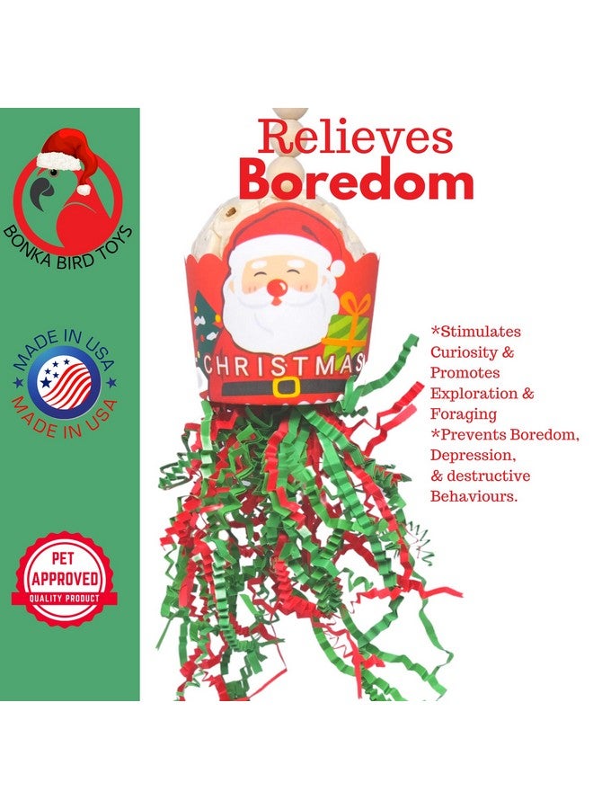 Bonka Bird Toys Bonka Bird Toys 2438 Santa Sola Christmas Cup Small Medium Festive Holiday Chew Treat Cockatiels Parakeets Conures and Other Similar Birds - Image 5