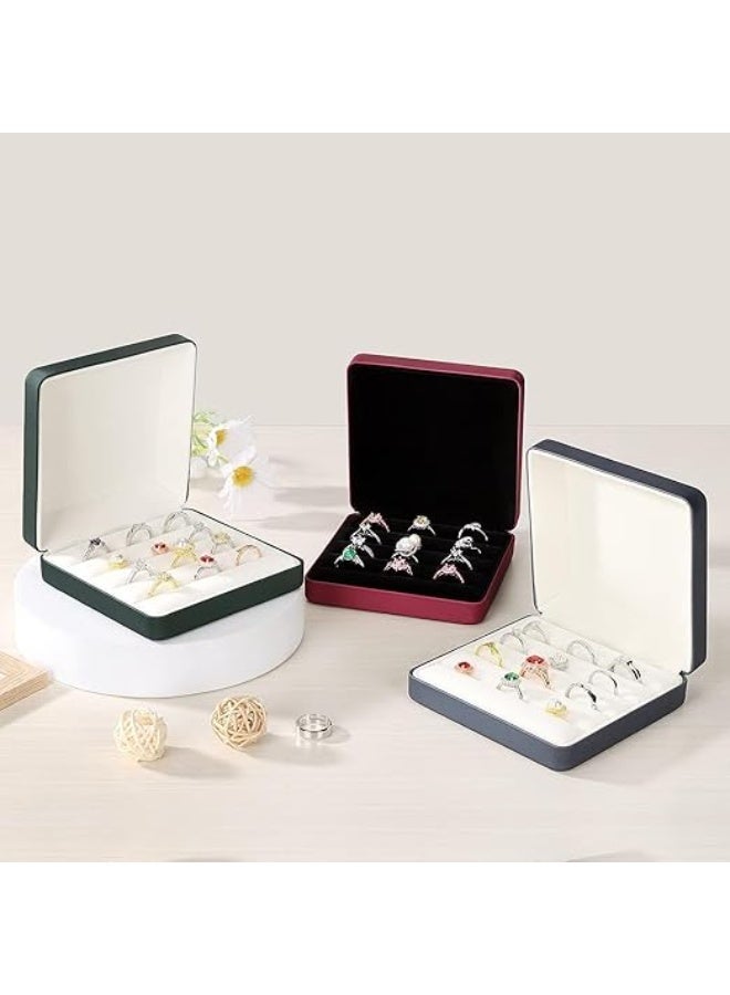 Ring Storage, Small Ring Organizer Boxes for Multiple Rings, Travel Ring Holder Case Box, Portable Small Ring Tray Jewelry Organizer Box Fit for Women Girl for Travel (Green) - Image 5