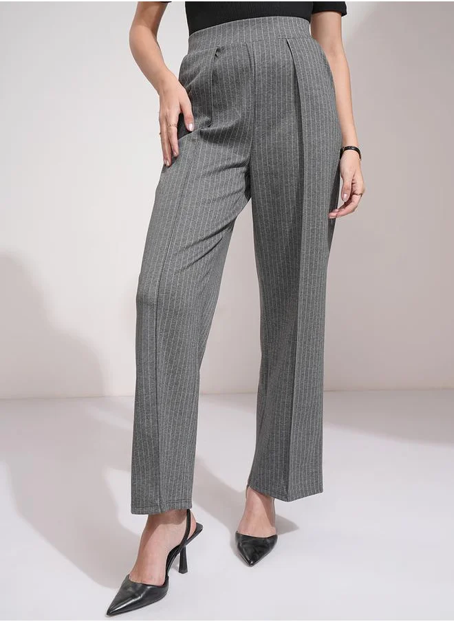 طوكيو توكيز Striped Straight Fit Pintuck Trousers