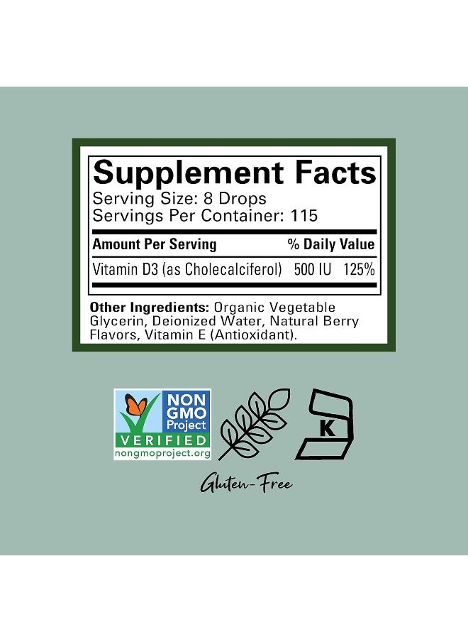 CHILDLIFE Vitamin D3, Berry Flavor Glass Bottle, 1Oz  - Image 2