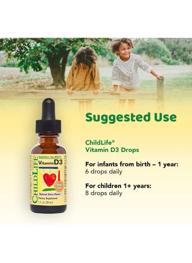 CHILDLIFE Vitamin D3, Berry Flavor Glass Bottle, 1Oz  - Image 4