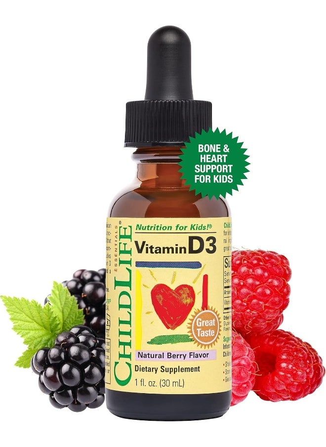 CHILDLIFE Vitamin D3, Berry Flavor Glass Bottle, 1Oz  - Image 1
