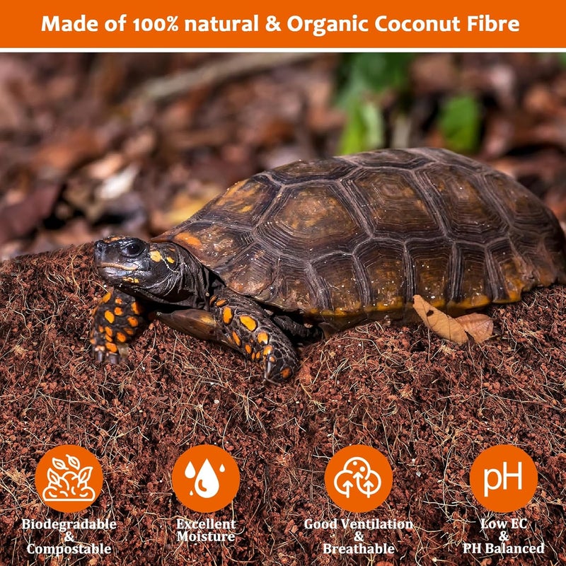 Riare Natural Coconut Fiber Substrate for Reptile- Premium Compressed Coconut Husk Terrarium Bedding for Reptile, Tortoise, Frogs, Snakes Hermit Crabs, Burrowing Animals(2 Pack) - Image 3
