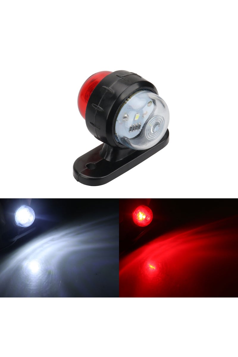 مصابيح تحديد جانبية LED بيضاء وحمراء عدد 2، 12 فولت/24 فولت، مصابيح أمامية وخلفية للمقطورة، مصابيح تحديد محيطية