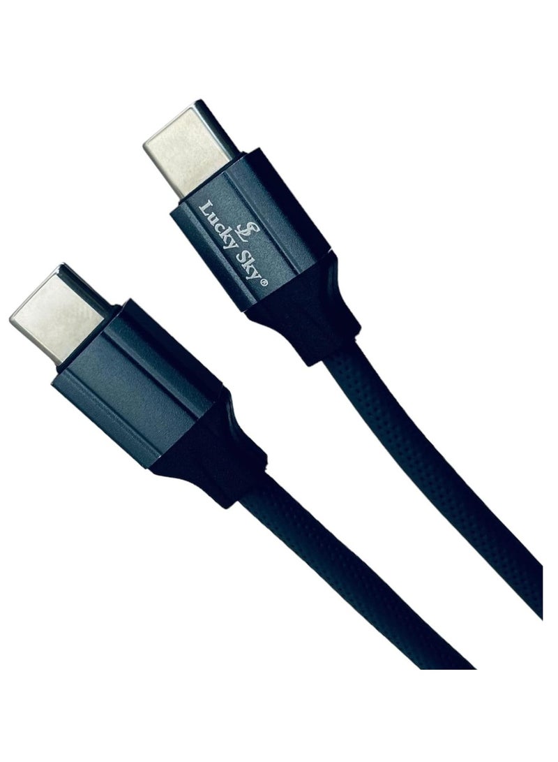 Lucky Sky Type C to Type C Cable 1M, Braided 65W Power Delivery PD Fast charge Cable USB C to USB C. - Image 1