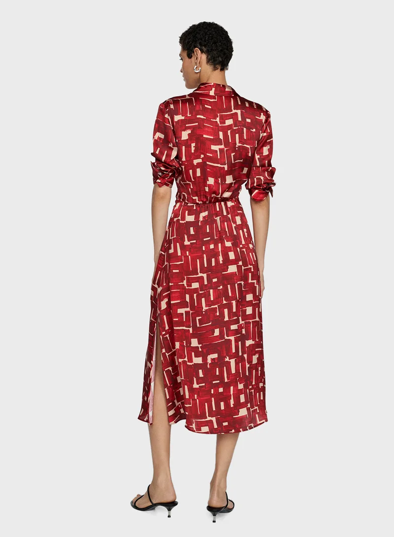 MANGO Geometric Midi Dress