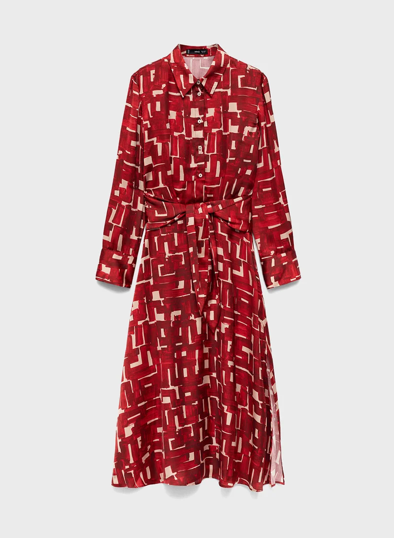 MANGO Geometric Midi Dress