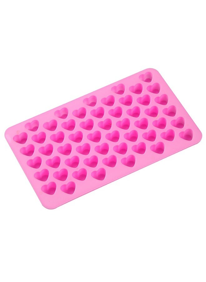 yongsheng 55 Cavity Silicone Mini Heart Shape Mould Tray Pink 18x11cm，Silicone Mini Heart 55-Cavity Molds for Baking, Heart Shape Ice Cube Candy Chocolate Mold, Valentine Candy Molds  - Image 1