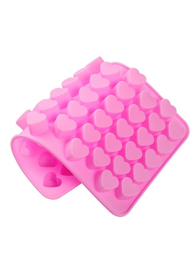 yongsheng 55 Cavity Silicone Mini Heart Shape Mould Tray Pink 18x11cm，Silicone Mini Heart 55-Cavity Molds for Baking, Heart Shape Ice Cube Candy Chocolate Mold, Valentine Candy Molds  - Image 3