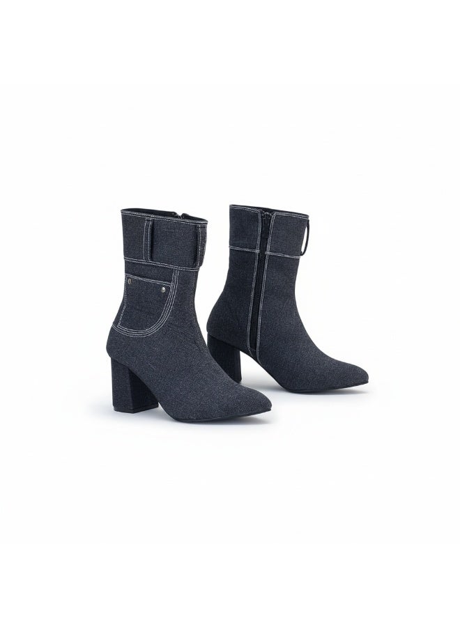 لايف ستيلاش  بون كعب قماش L-112 - اسود - Image 2