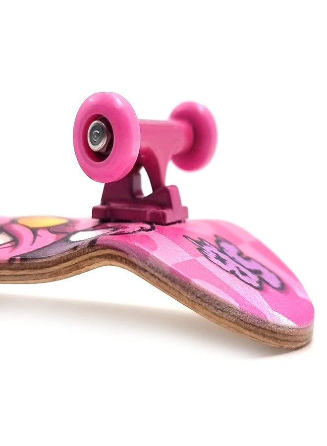 SPITBOARDS® Fingerboard Bearing Wheels, CNC Polyurethane, Set of 4, Pink - Image 4
