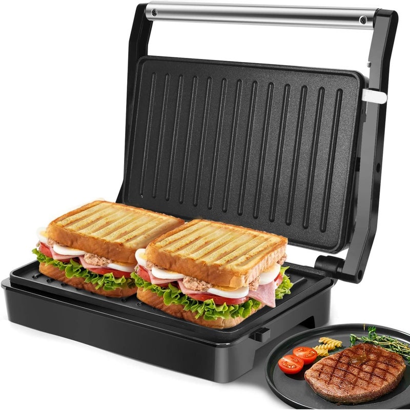 Aigostar Panini Press Sandwich Maker, 1000W Sandwich Press Grill with Non-Stick Coated Plates, Indicator Light, Locking Lid, Cool Touch Handle, Panini Maker Panini Press Grill Easy to Storage & Clean - Image 1