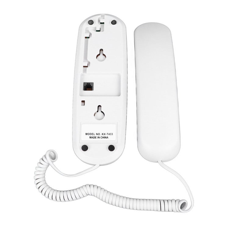 Corded Landline Phone White Durable Plastic Material Clear Sound Quality Wall Mountable Phone - Space Saving Design Multifunctional Phone for Home Office Hotel Use - Image 3