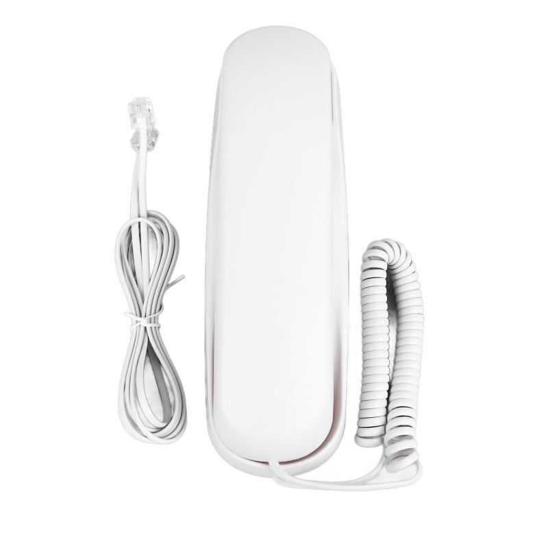Corded Landline Phone White Durable Plastic Material Clear Sound Quality Wall Mountable Phone - Space Saving Design Multifunctional Phone for Home Office Hotel Use - Image 1