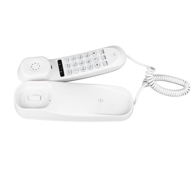Corded Landline Phone White Durable Plastic Material Clear Sound Quality Wall Mountable Phone - Space Saving Design Multifunctional Phone for Home Office Hotel Use - Image 4