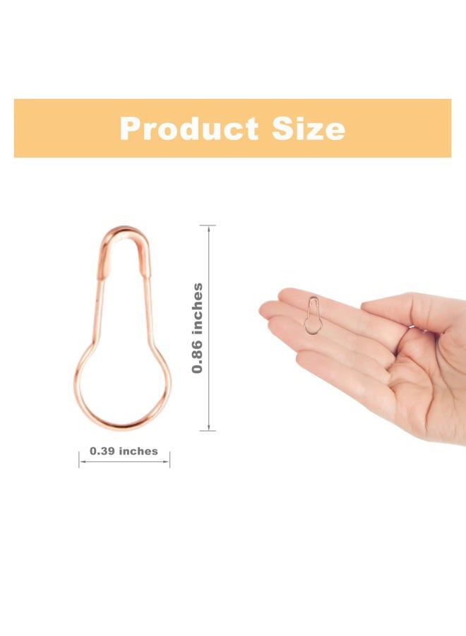 keepsweat Safety Pins Rose Gold Small Bulb Safety Pins 22mm/0.87inch Gourd Safety Pins Calabash Pins for Knitting Stitch Markers Clothes Tag Sewing Craft DIY Accessories 120 Pcs Mini Safety Pins - Image 2