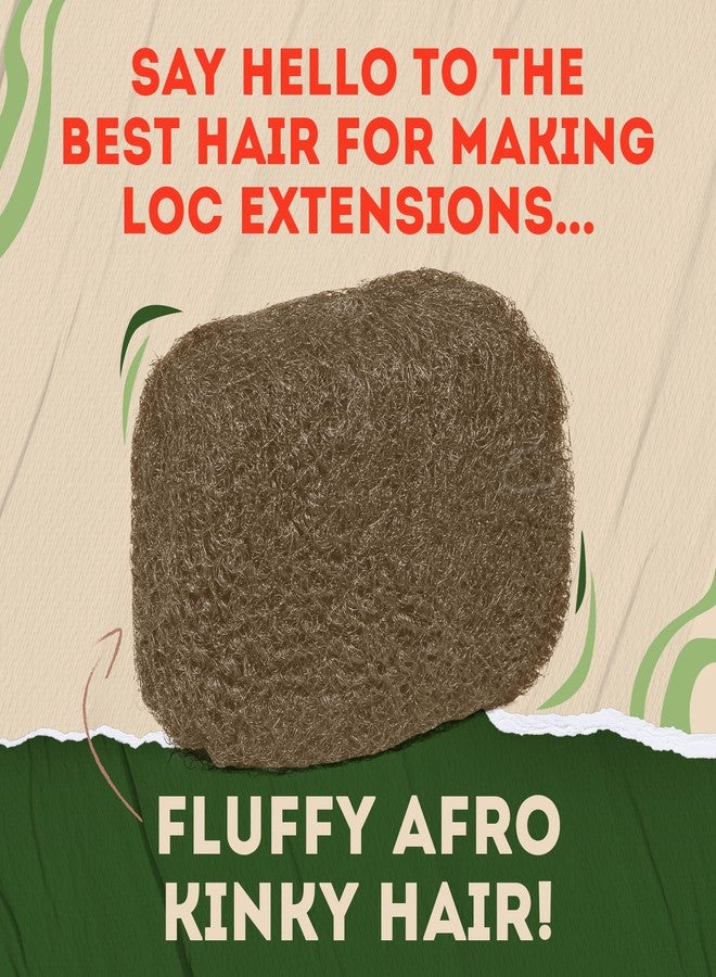 Locsanity Afro Kinky 100% Bulk Natural Human Hair - Braiding Hair for Dreadlocks, Loc Repair, Dreadlock Extensions, Twists, Braids - 8 Inches Long, 1 Oz - #6 - Image 2