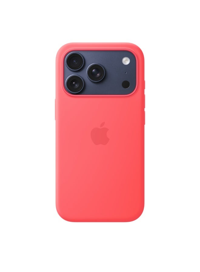 ابل  iPhone 17 Pro Silicone Case with MagSafe – Bright Guava - Image 1