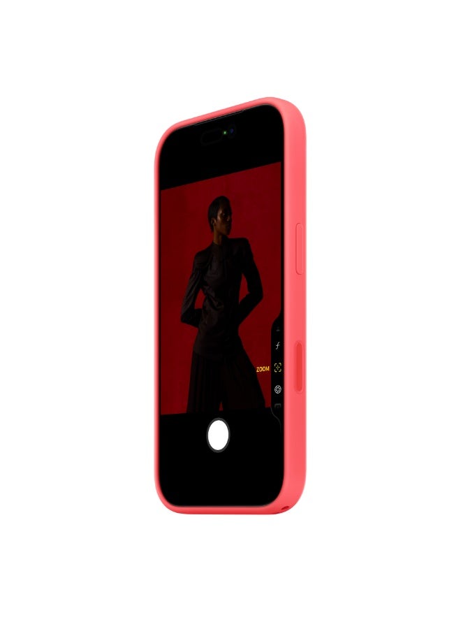 ابل  iPhone 17 Pro Silicone Case with MagSafe – Bright Guava - Image 2