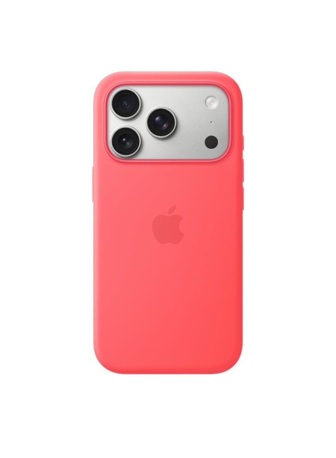 ابل  iPhone 17 Pro Silicone Case with MagSafe – Bright Guava - Image 3