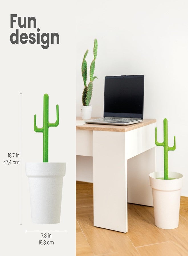 Vigar Cactus Bathroom Trash Can with Lid - Small Trash Can with Removable Inner Bin, Garbage Can for Bathroom, Bedroom, Office, Dorm Room, Countertop, 3 Liter Mini Waste Basket, Bathroom Decor - Image 3