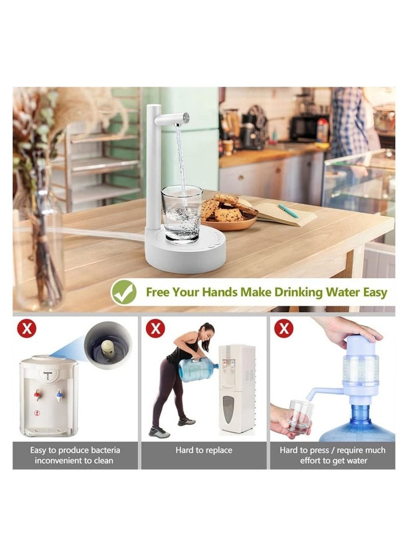 Y&D Water Dispenser, Smart 6 Levels Table Top Bottle Dispenser for 5 Gallon and Universal Bottles, USB Portable Charging Automatic Pump Home, Office, Outdoor  - Image 1