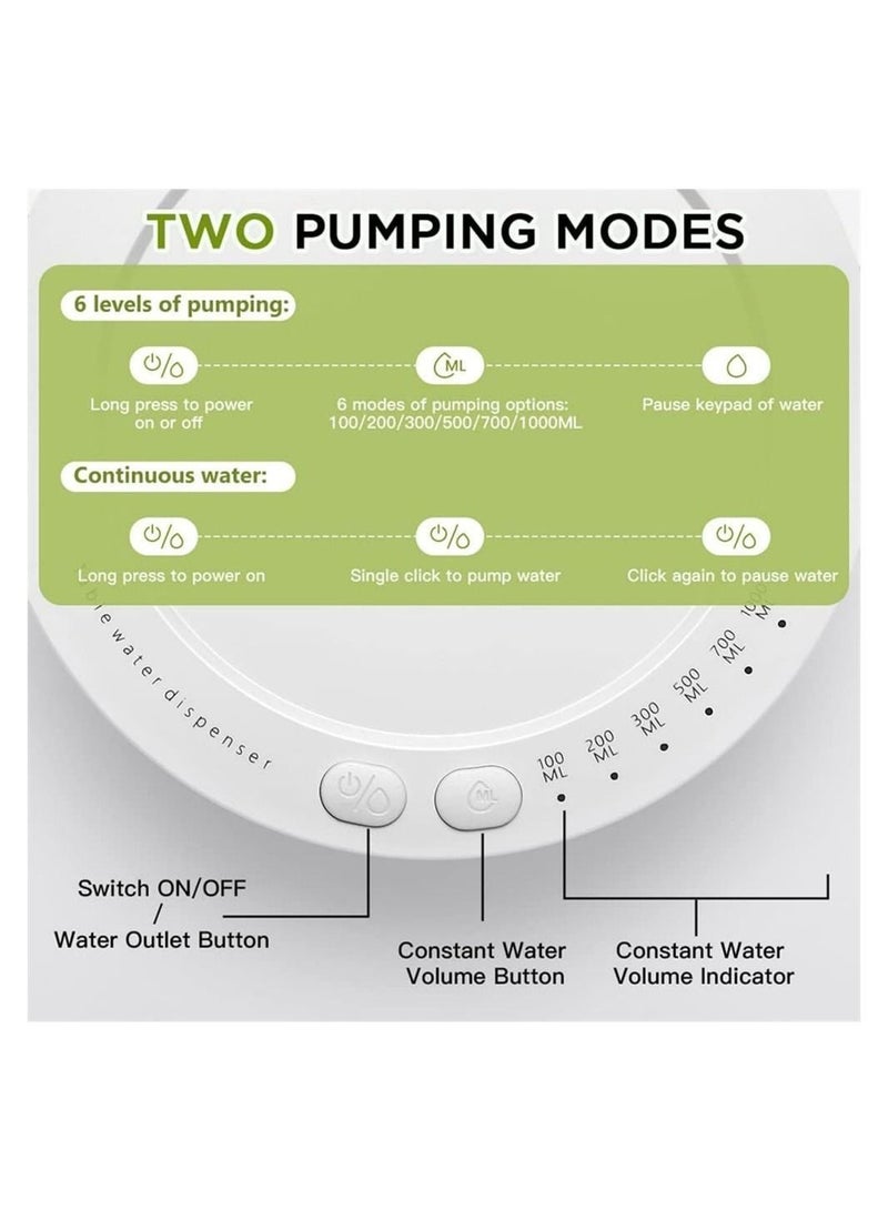 Y&D Water Dispenser, Smart 6 Levels Table Top Bottle Dispenser for 5 Gallon and Universal Bottles, USB Portable Charging Automatic Pump Home, Office, Outdoor  - Image 3