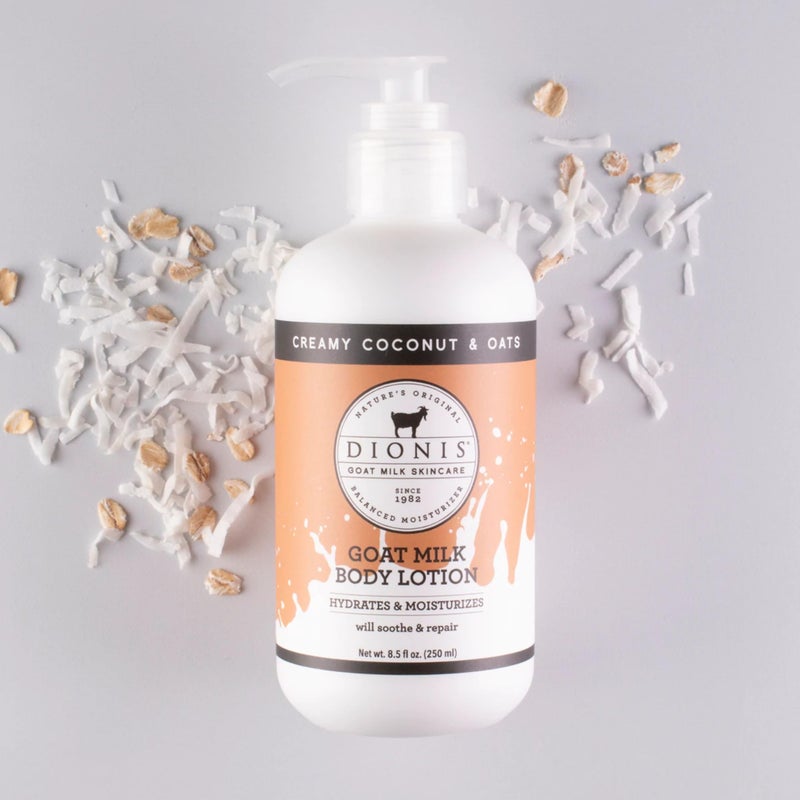 Dionis Goat Milk Hydrating Skincare Cream, Rich & Creamy Daily Moisturizing Coconut & Oats Scented Body Lotion For Dry Skin, Made in the USA, Cruelty-Free & Paraben-Free, 8.5 oz Bottle - Image 4