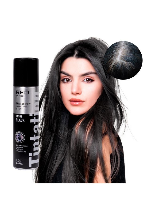 RED by Kiss Tintation Temporary Hair Color Spray, Instant Gray Root Cover Up, Water-Resistant, Smudge-Proof, Easy Wash Out, Hairline & Barber Touch-Up, Quick Dry (Black) - pzsku/Z17AF1B33C7D9E1BD9782Z/45/_/1737032026/62773af1-636c-490d-9c95-f8a27884d266