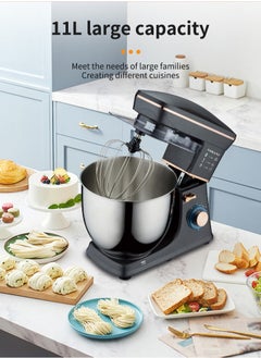 sokany Stand Mixer, 11L Electric Food Mixer,1400W 6-Speeds Tilt-Head Dough Mixers with Dishwasher-Safe Dough Hook, Wire Whip & Beater for Daily Use,SK-05001,Black  - Image 2