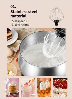 sokany Stand Mixer, 11L Electric Food Mixer,1400W 6-Speeds Tilt-Head Dough Mixers with Dishwasher-Safe Dough Hook, Wire Whip & Beater for Daily Use,SK-05001,Black  - Image 3