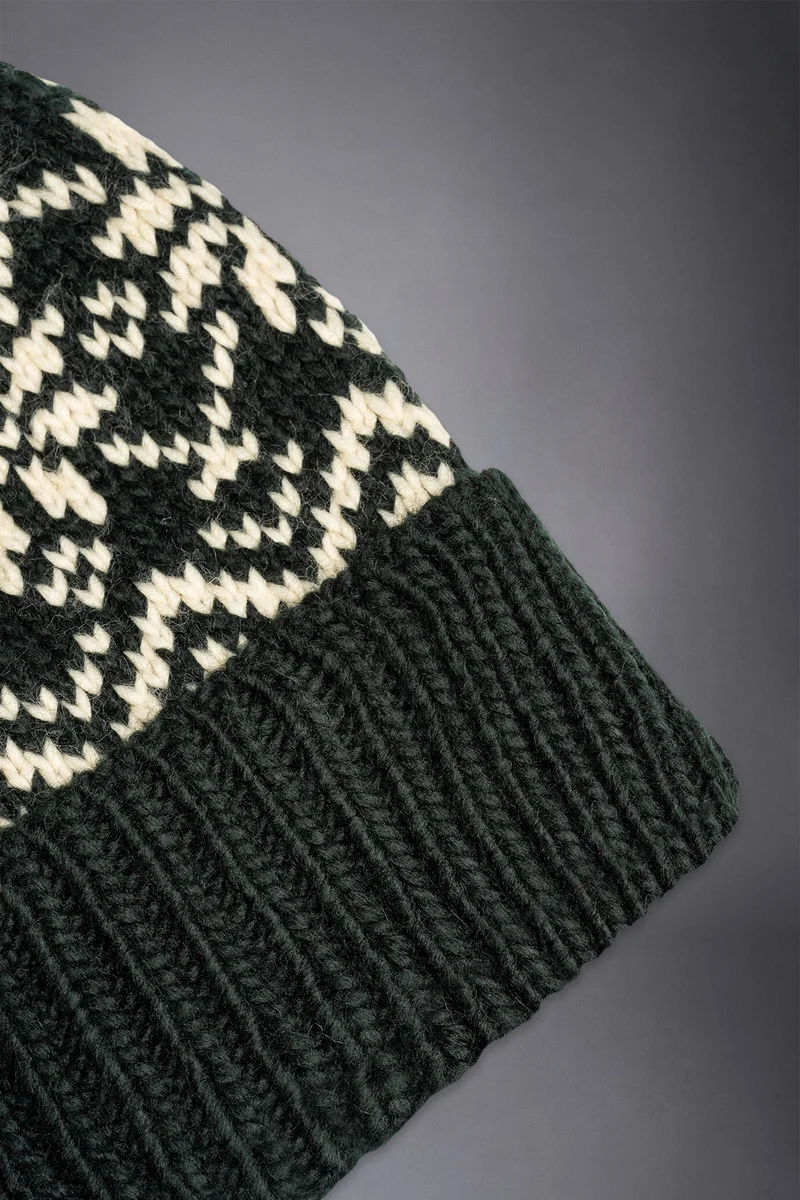 Doppelganger Green Men's cap with pompom - White Green for Men | Best Price UAE