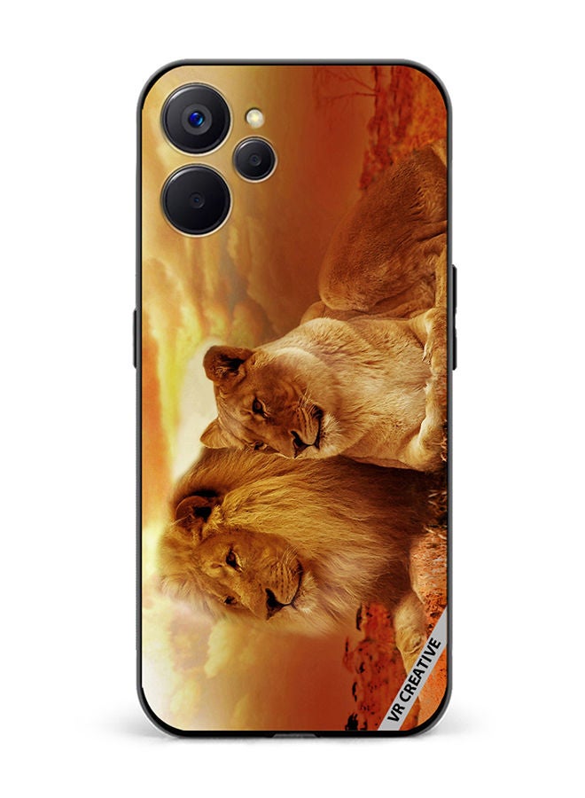 VR CREATIVE Protective Case Cover For Realme 10 5G King Queen Of Jungle Design Multicolour - Image 1