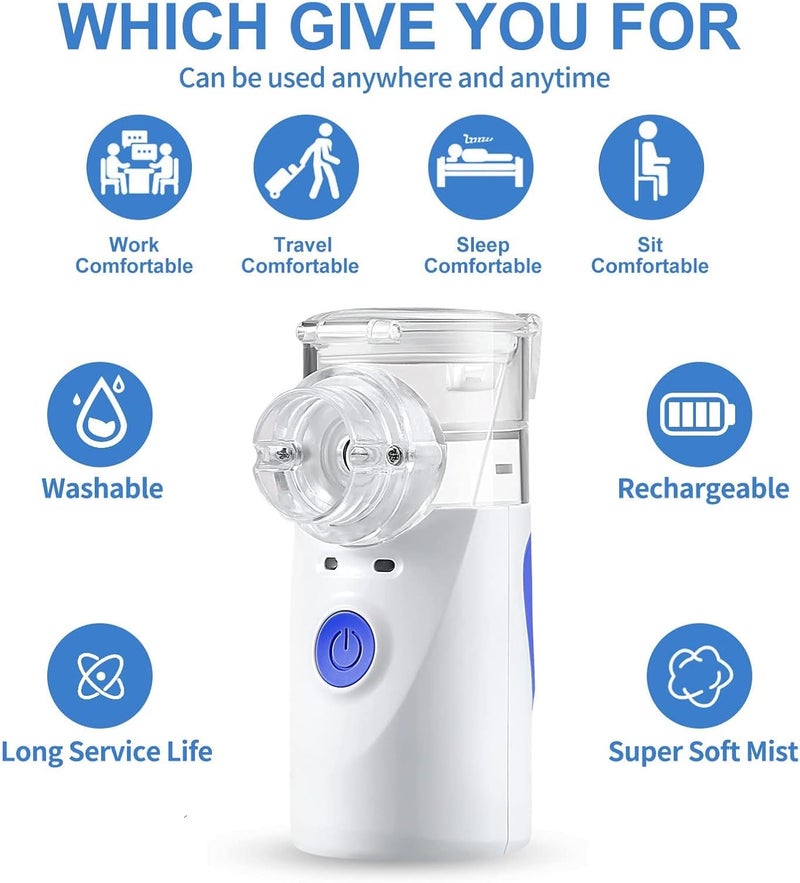جليفار جهاز استنشاق بخاري لتخفيف البرد - جهاز استنشاق بخاري - تشغيل هادئ للغاية، بخاخ ذاتي التنظيف، مساعد لمرضى الربو والتهاب الشعب الهوائية، للأطفال والبالغين، دعم تنفسي أثناء التنقل. - Image 4