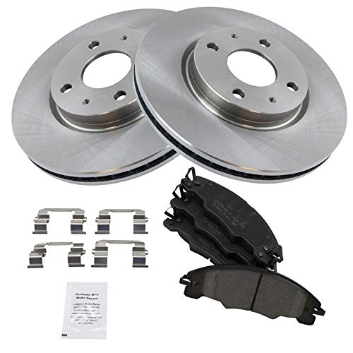 TRQ Front Brake Pad & Rotor Kit Brake Pads Brake Rotor Ceramic Compatible with 2008-2011 Ford Focus - Image 1