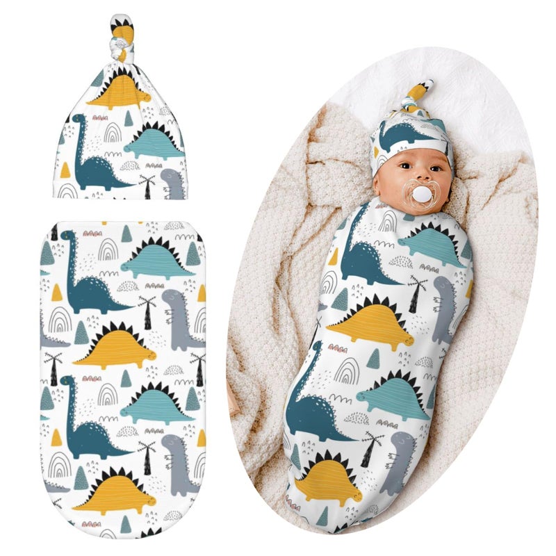 Jarverce Dinosaur Swaddle Blanket, Soft Swaddling Blanket Baby Clothes, Dinosaur Baby Stuff - Image 1