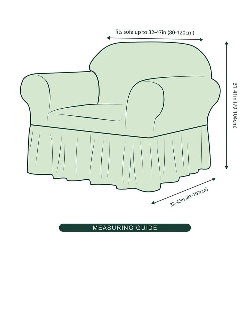 Bukela Universal Sofa Slipcovers, 1-Piece Set Fitted Couch Slipcover All-Purpose Furniture Protector, Washable High Elastic Durable Seersucker Fabric, with Skirt (Color : Black, Size : 1 Seater) - Image 2